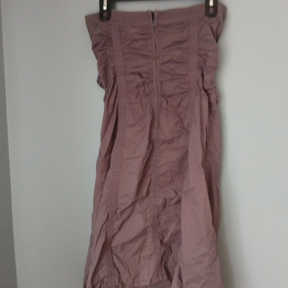 Strapless Dress with Ruching, Gray  Back Zipper Junior - Picture 5 of 8